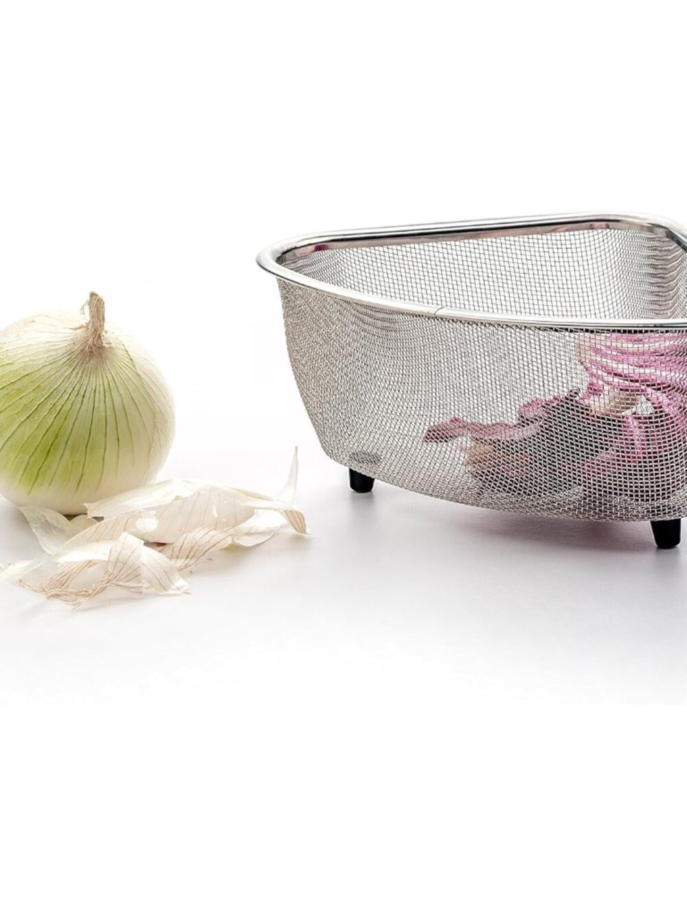 Endurance 3 Quart In-Sink Mesh Colander Strainer | Dishwasher Safe Corner Basket - Picture 5 of 5